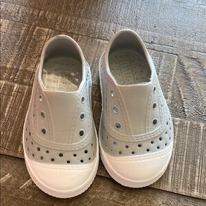 Little Me Gray and White Water Shoes with Rotating Heel Strap